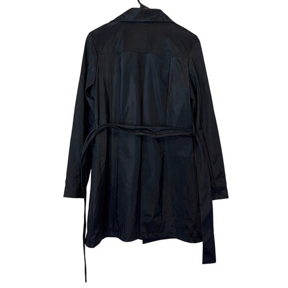 Vintage 90s Y2K Weather Vane Double-Breasted Short Trench Coat Size S Black - Picture 3 of 10